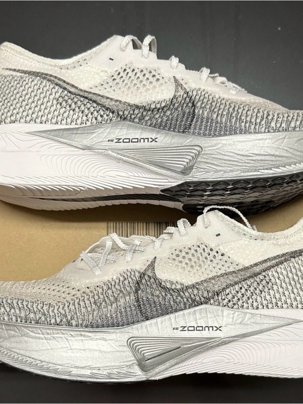 Nike ZoomX VaporFly Next% 3 White Particle Grey Men’s size 15 Shoes NEW!